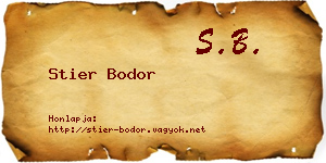 Stier Bodor névjegykártya
